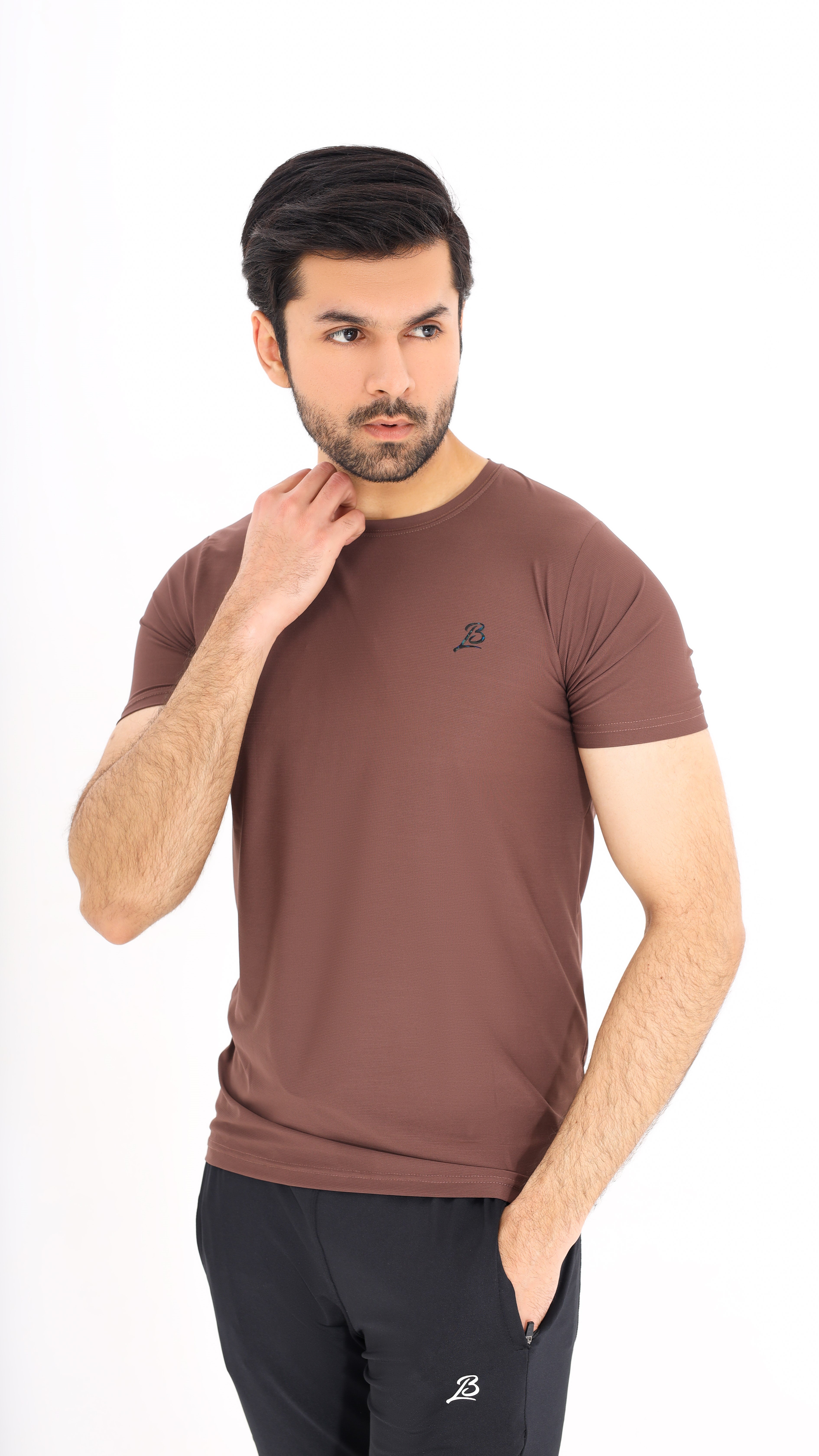 Jaquard Mesh Choclate Brown Shirt G18