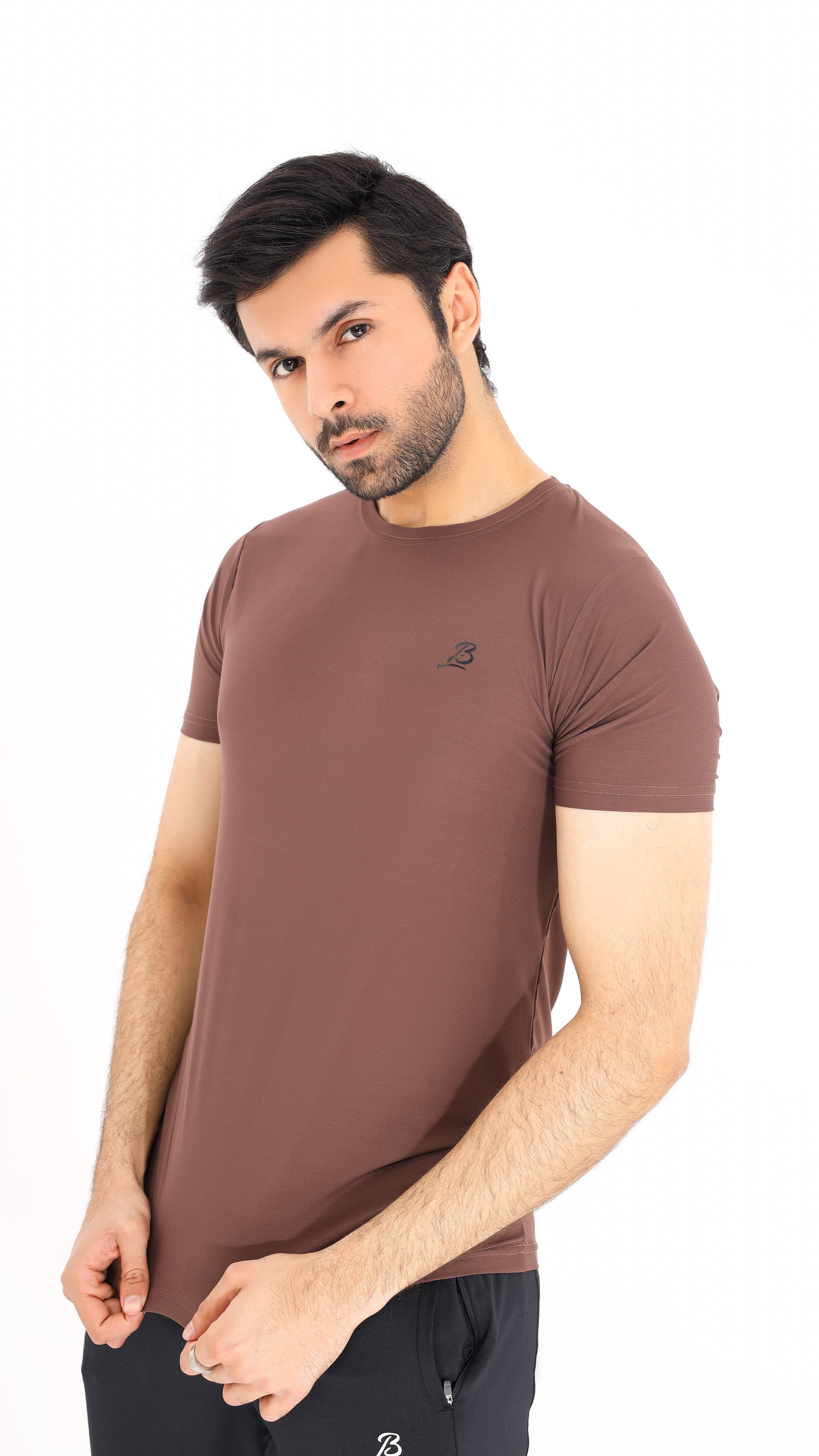 Jaquard Mesh Choclate Brown Shirt G18