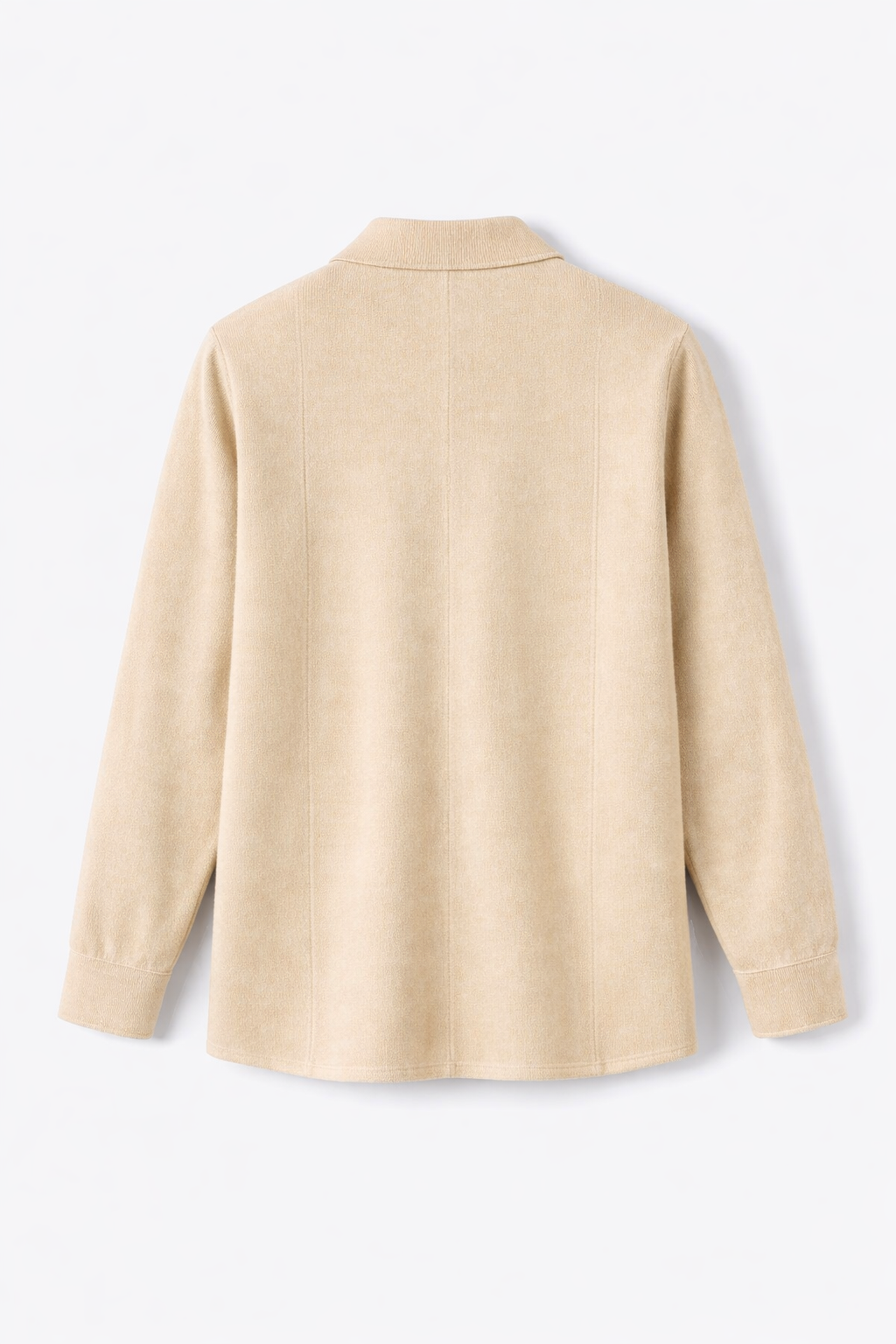 Soft Beige Tailored Button-Up Shirt