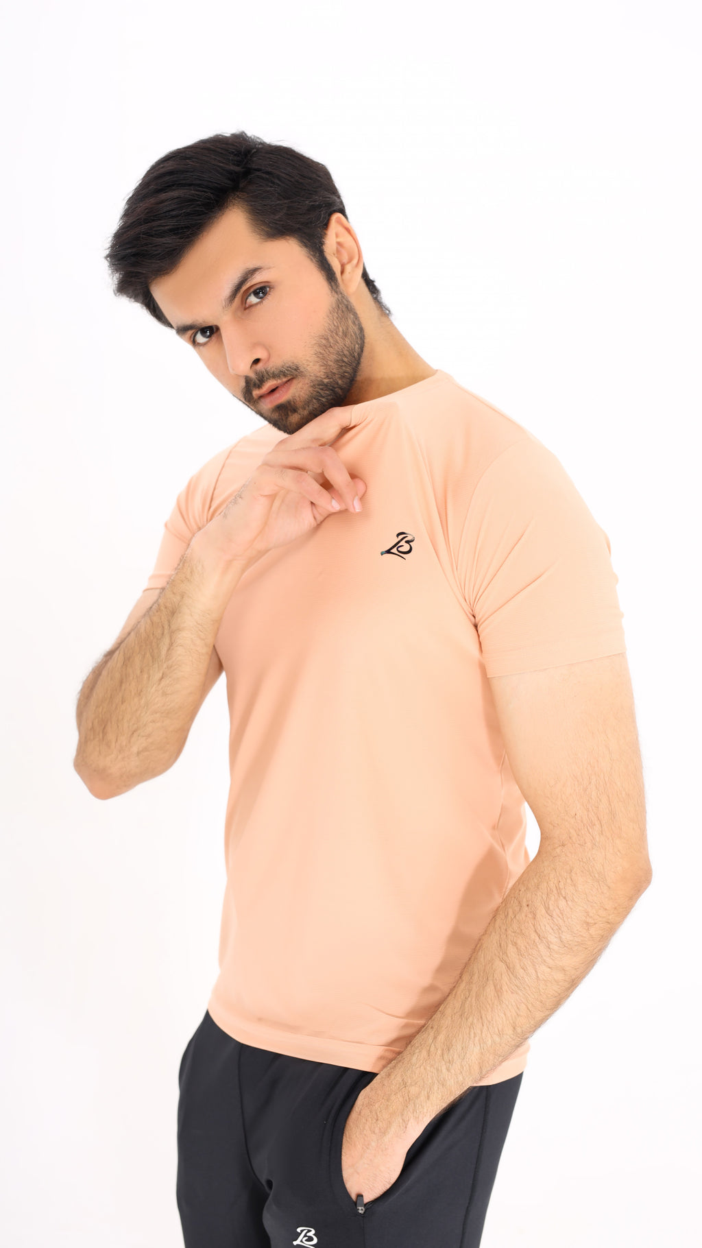 Jaquard Mesh Peach Shirt G15