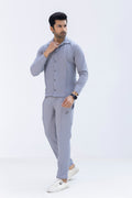 Silver Grey Waffle F-Sleeve Safari Suit for Men – Premium Comfort Series B9