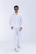 Waffle White F-Sleeve Safari Suit for Men – Premium Comfort Series B13