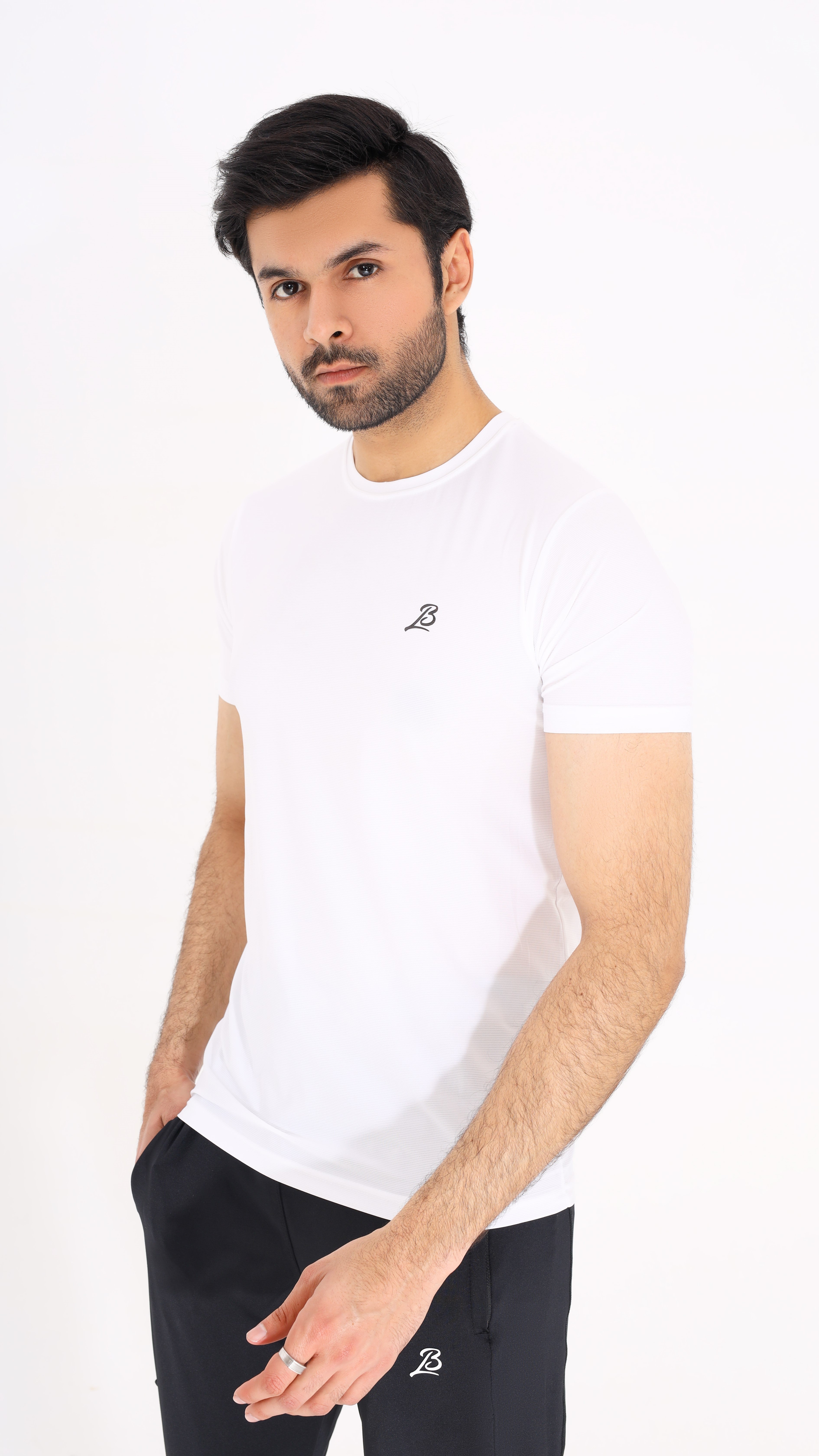 Jaquard Mesh White Shirt G14