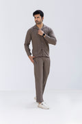 Coffee Brown Waffle F-Sleeve Safari Suit for Men – Premium Comfort Series B8