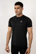 LB- Black Stretchable Air Mesh T-Shirt LookBuy247