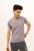 LB-Gray Lining Stretchable Fabric T-Shirt LookBuy247