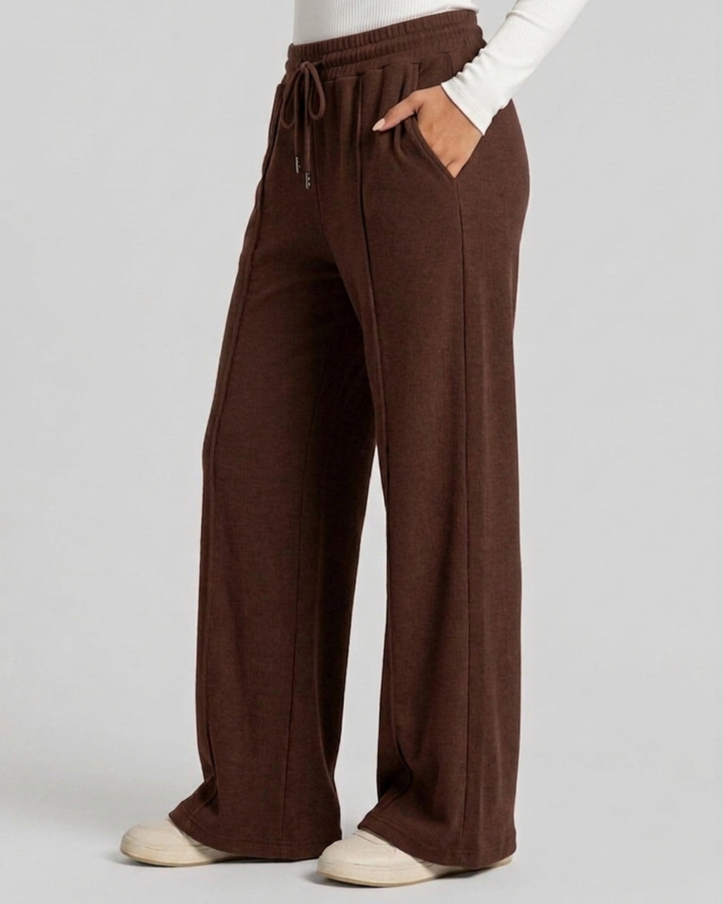 Relaxed Fit Lounge Trousers – Brown J1