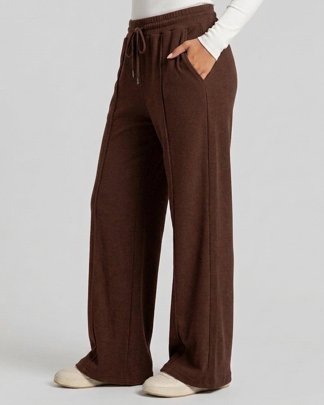 Relaxed Fit Lounge Trousers – Brown J1