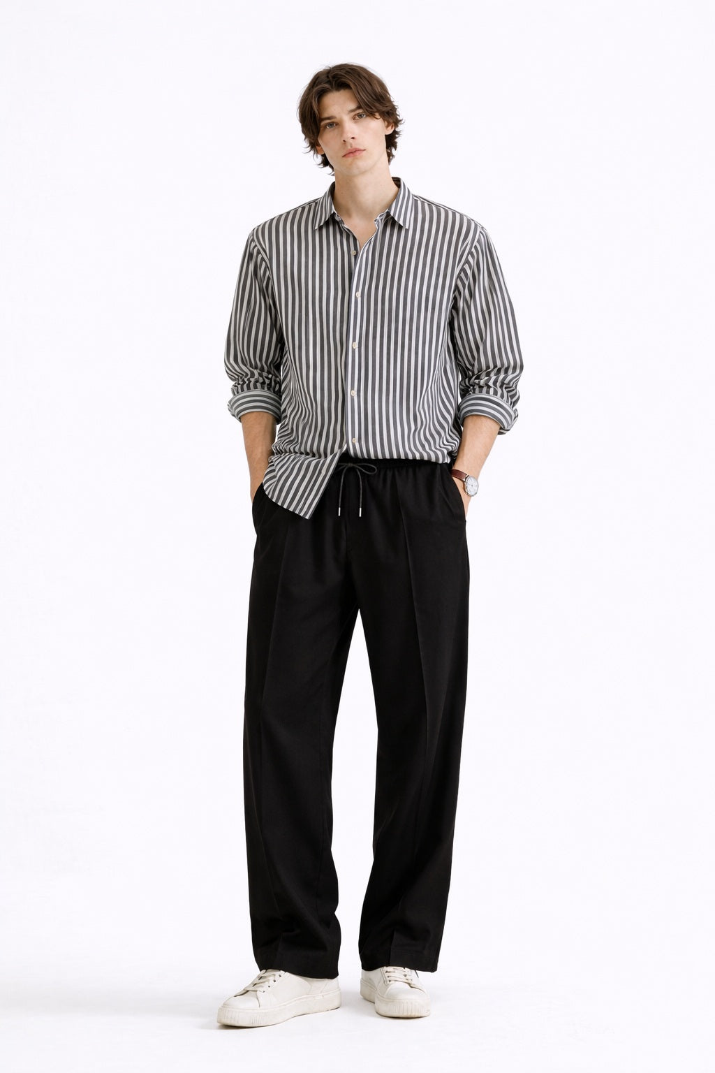 Waffle Black F-Sleeve Safari Suit for Men – Premium Comfort Series B10