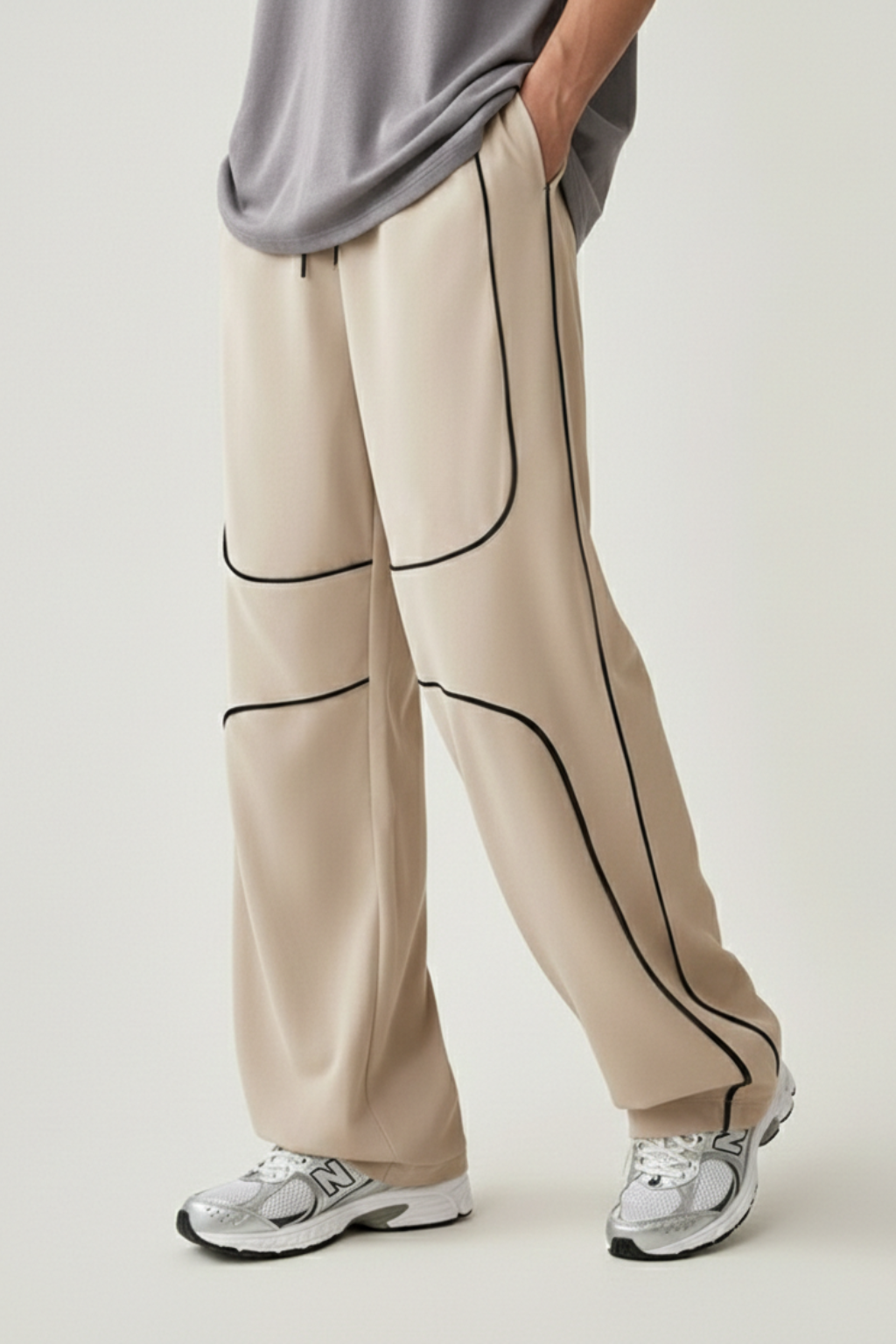MEN's LOOSE FIT TROUSER - BEIGE D5