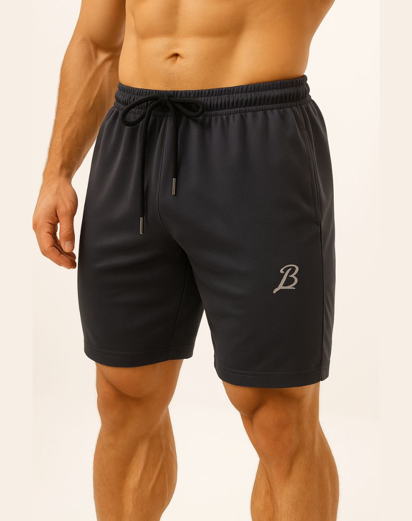 Gray Mesh Training Shorts H6