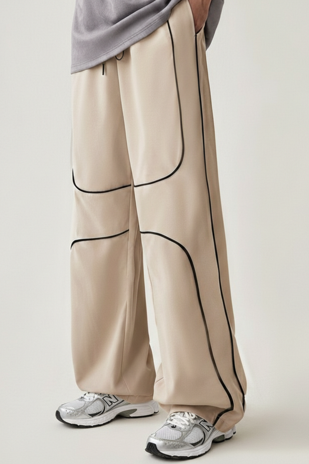 MEN's LOOSE FIT TROUSER - BEIGE D5