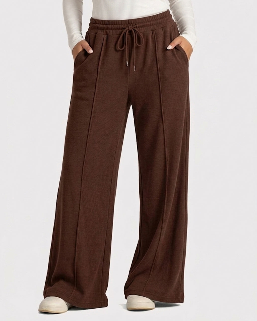 Relaxed Fit Lounge Trousers – Brown J1