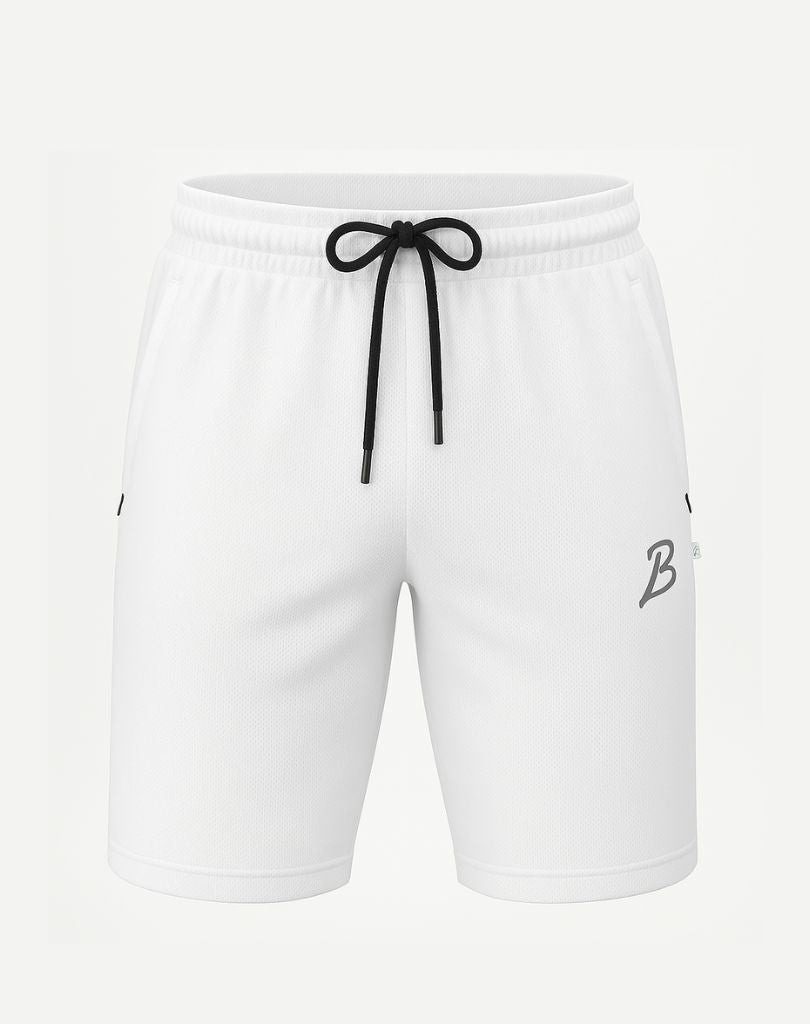 White Mesh Training Shorts H1