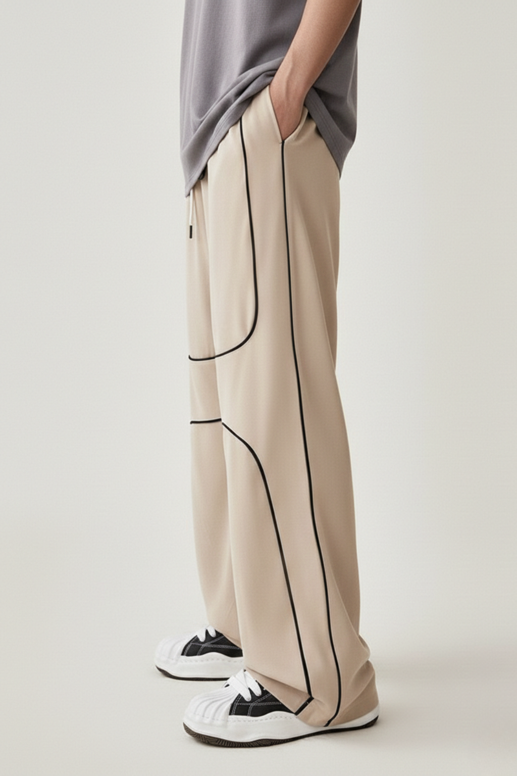 MEN's LOOSE FIT TROUSER - BEIGE D5