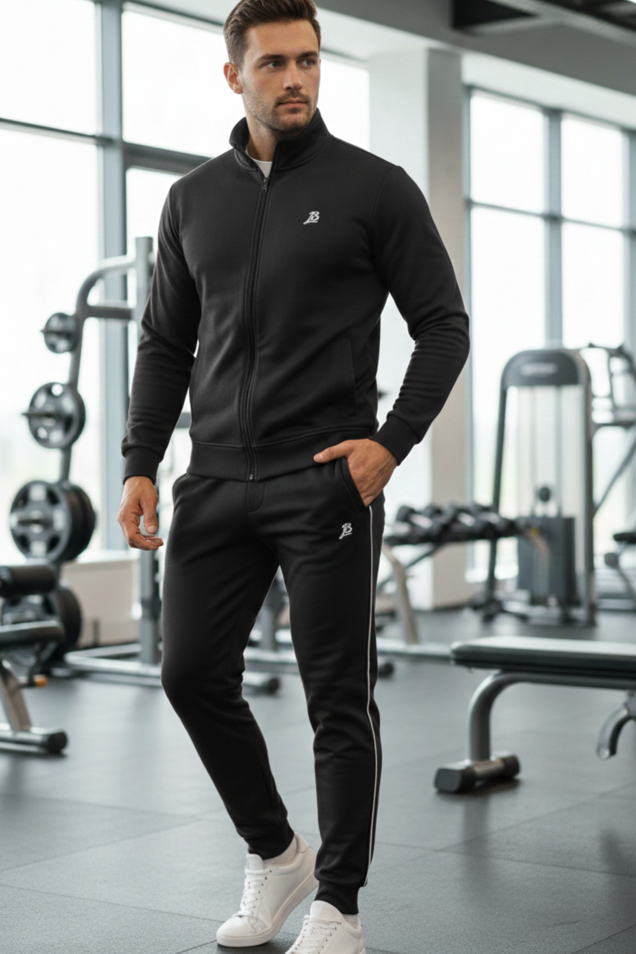 Black Zip-Up Tracksuit