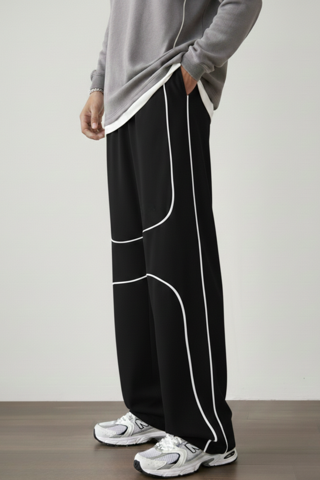 MEN's LOOSE FIT TROUSER - BLACK D6