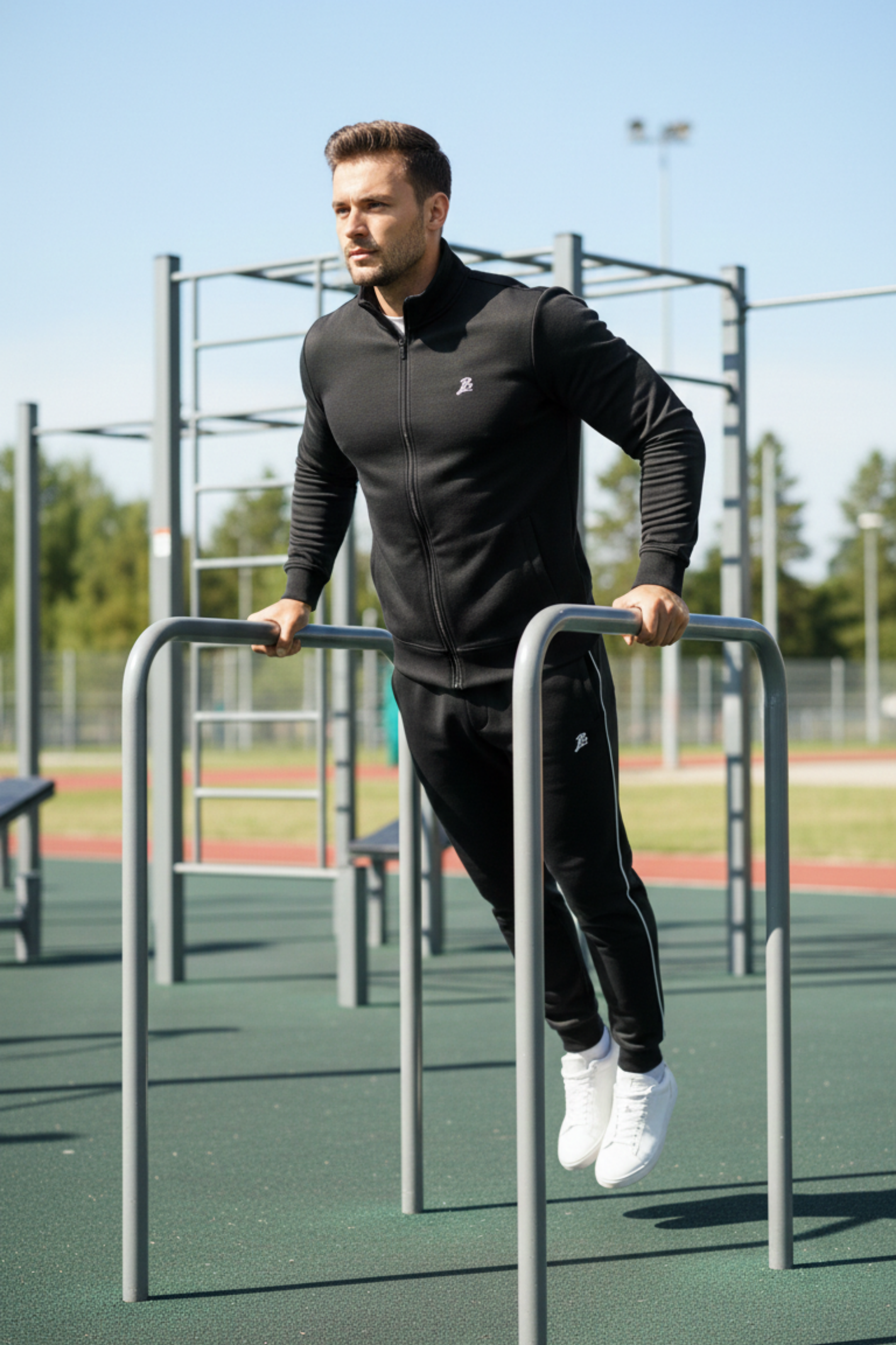 Black Zip-Up Tracksuit
