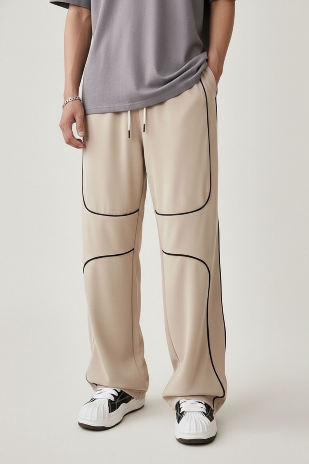 MEN's LOOSE FIT TROUSER - BEIGE D5