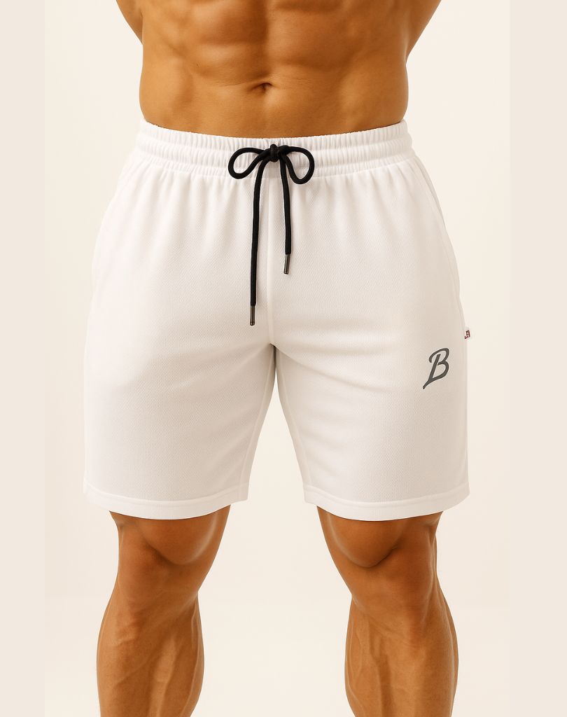 White Mesh Training Shorts H1
