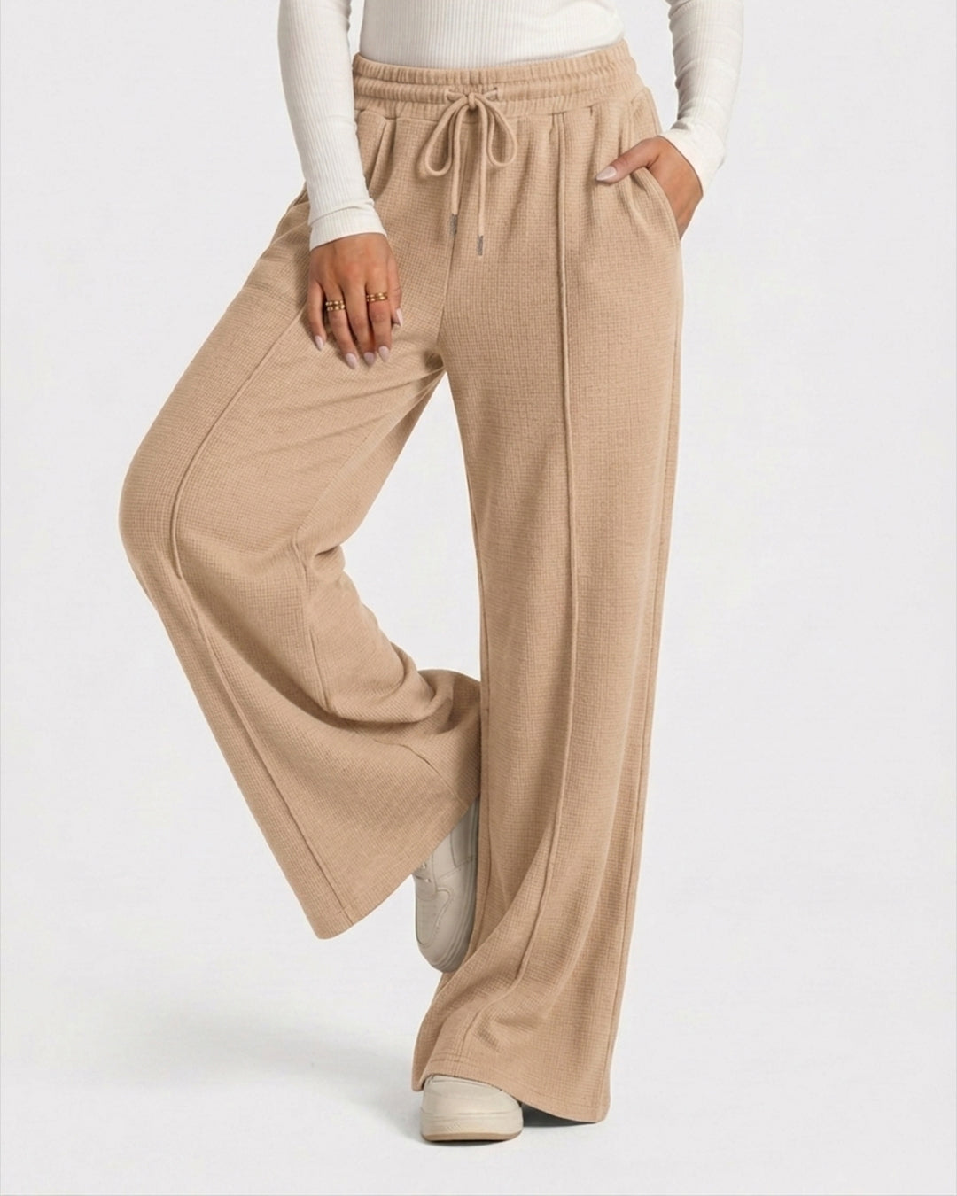 Relaxed Fit Lounge Trousers – Beige J3