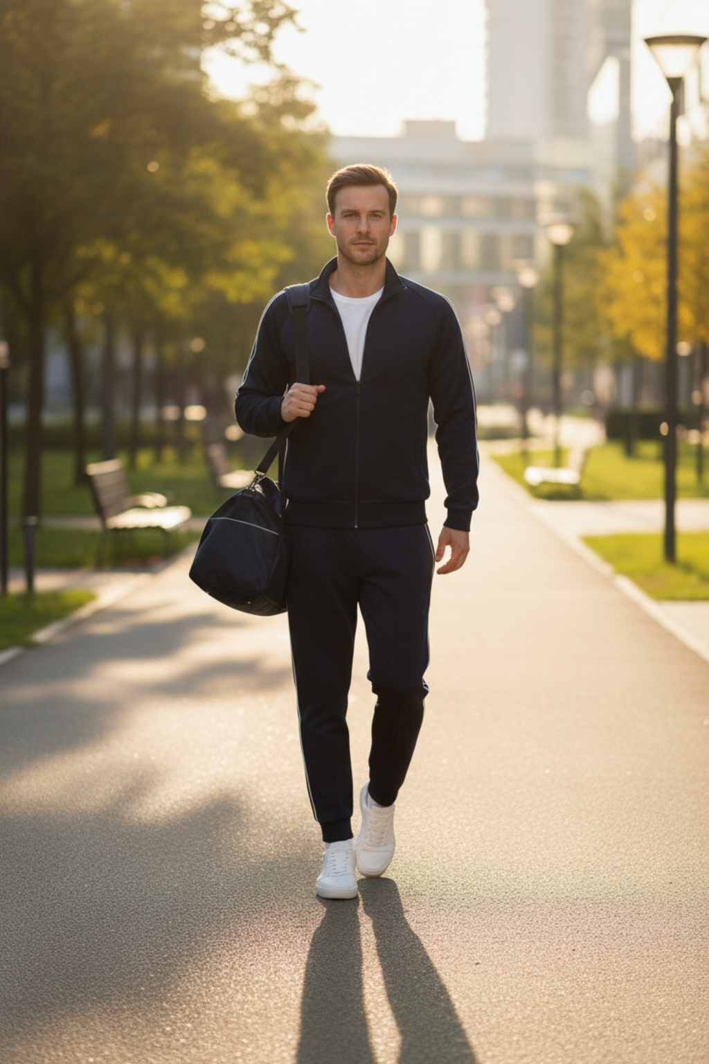 Navy Blue Zip-Up Tracksuit