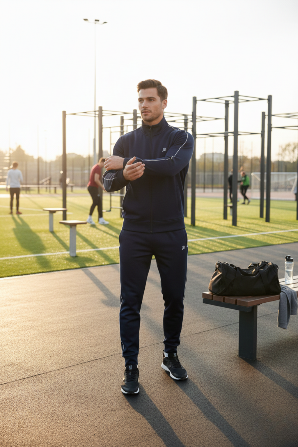 Navy Blue Zip-Up Tracksuit