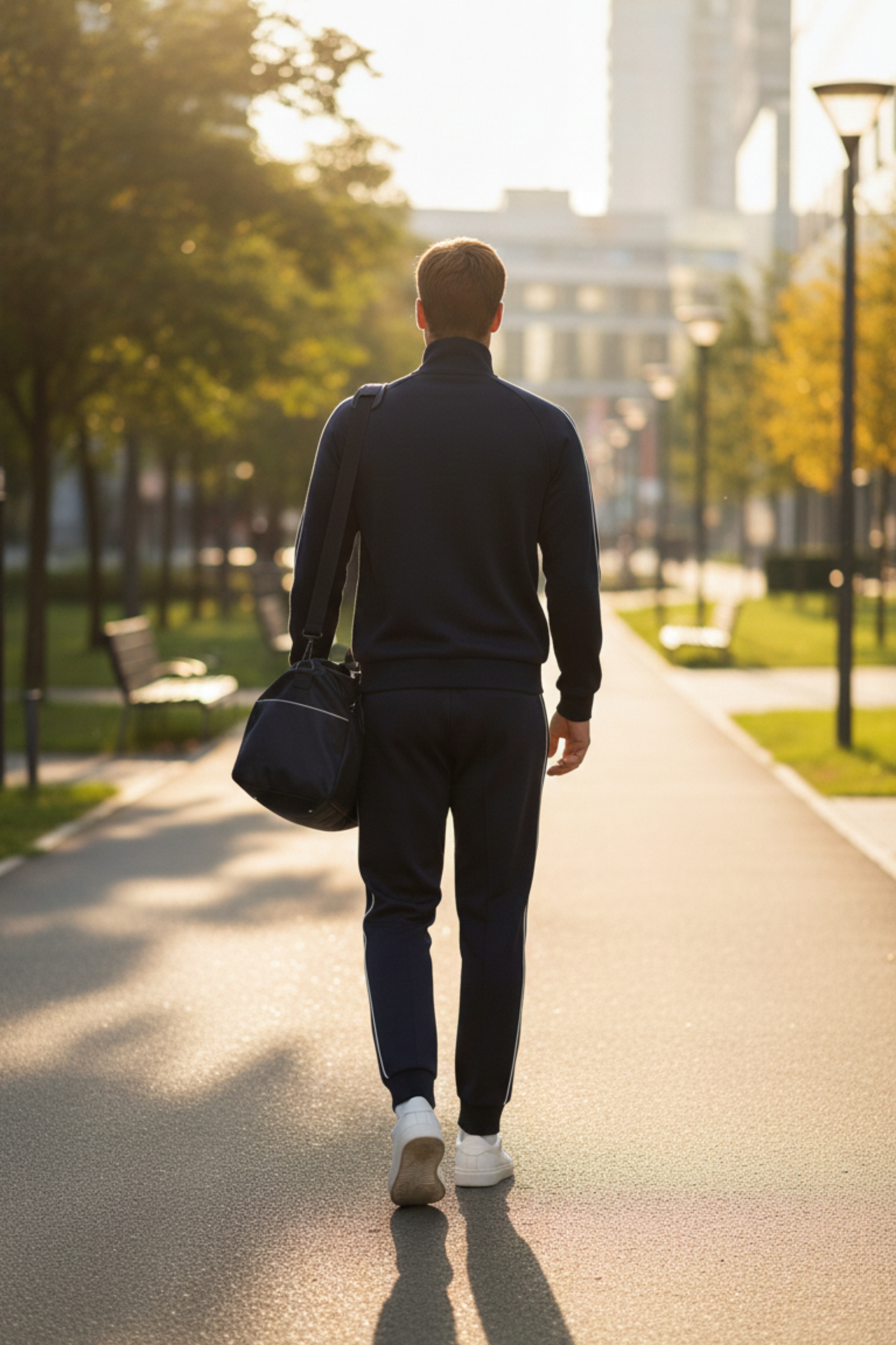 Navy Blue Zip-Up Tracksuit