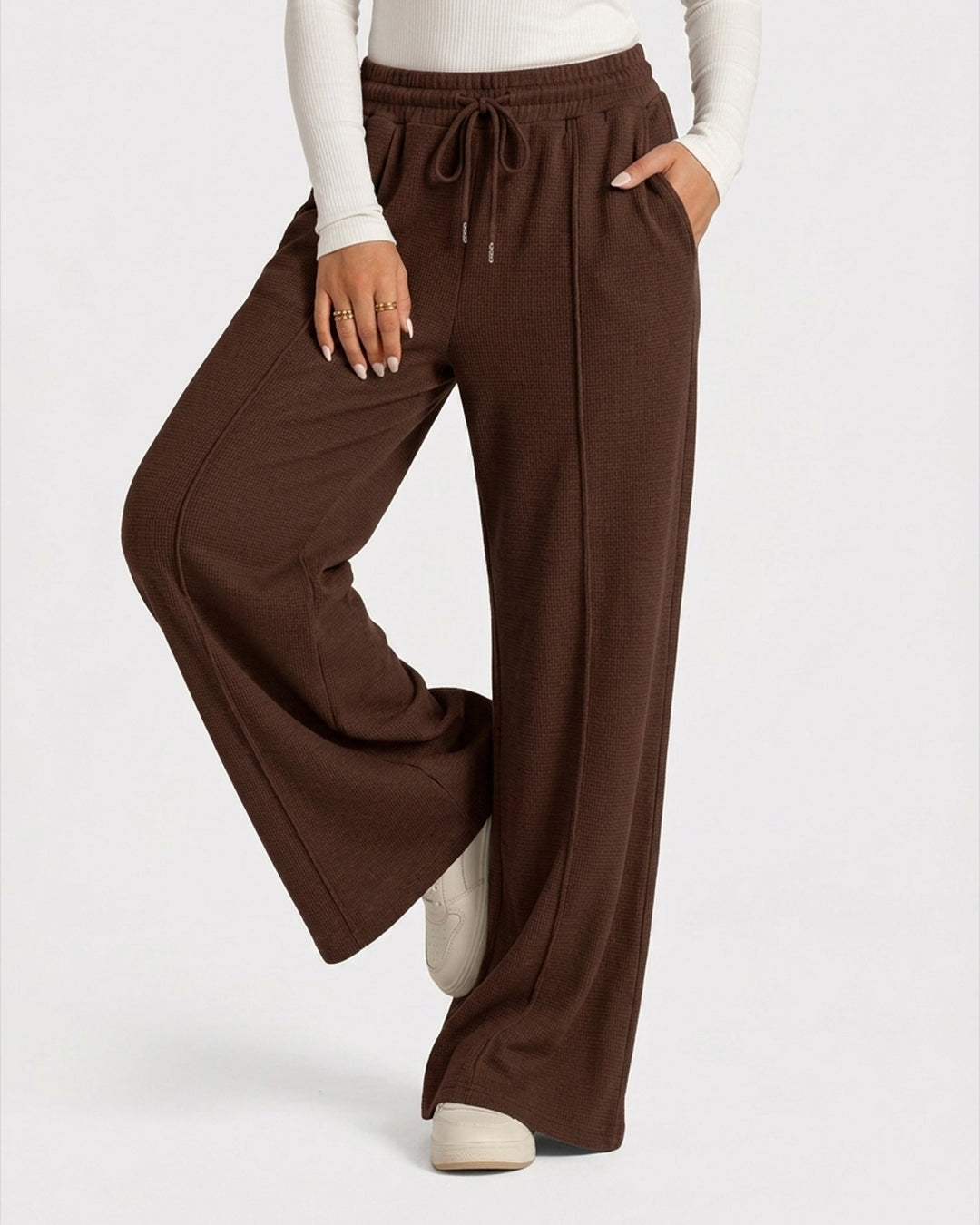 Relaxed Fit Lounge Trousers – Brown J1