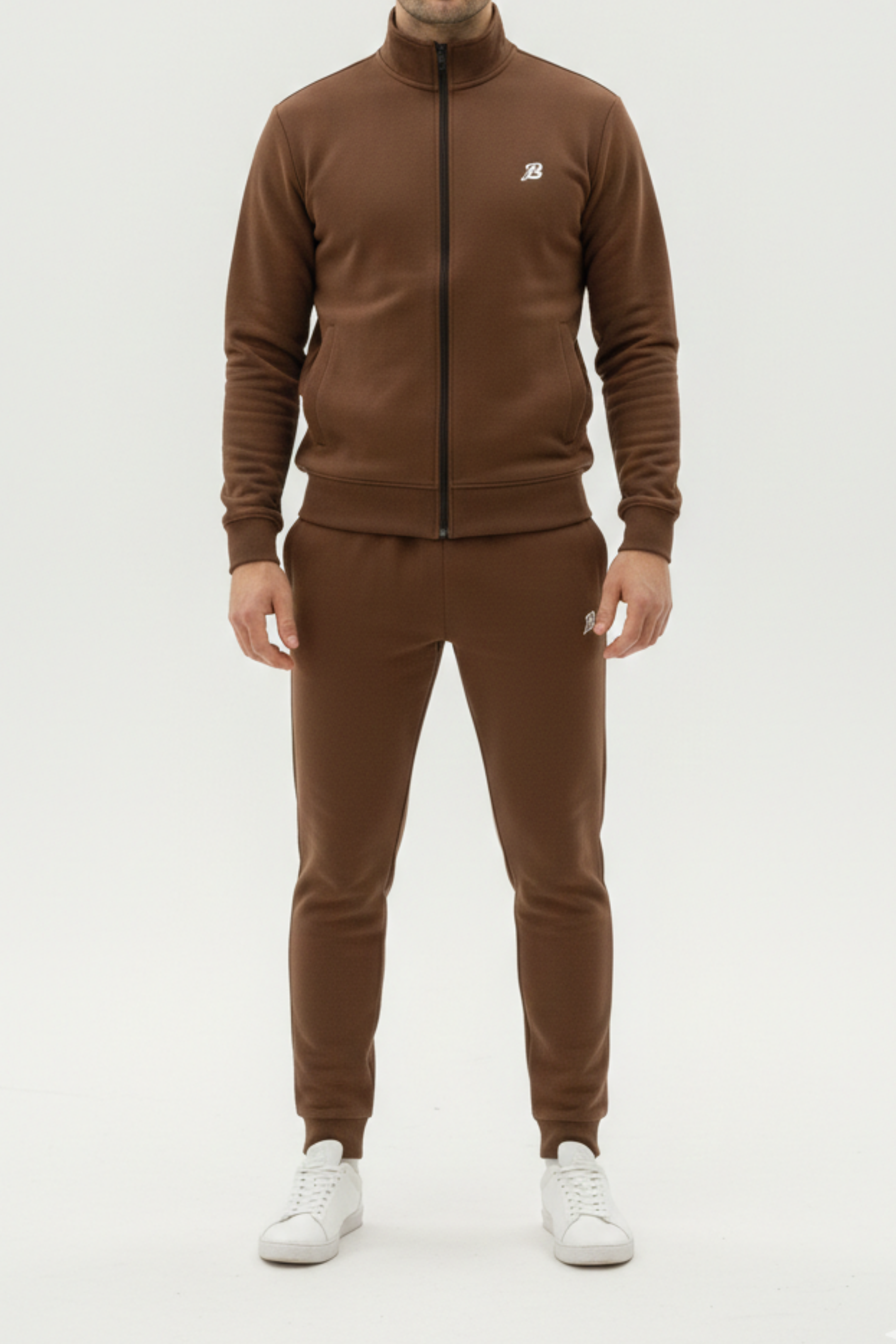 Brown Zip-Up Tracksuit