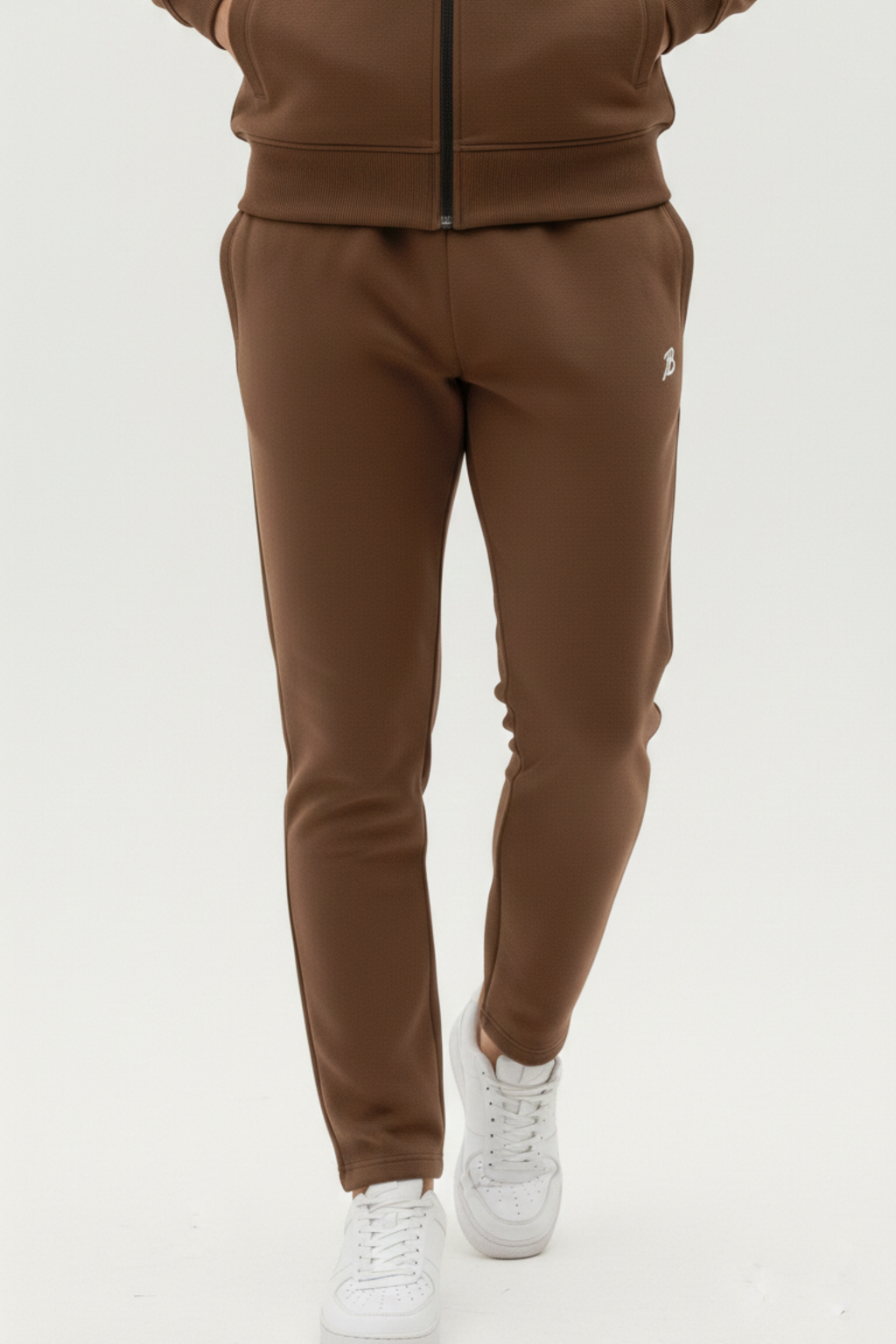Brown Zip-Up Tracksuit