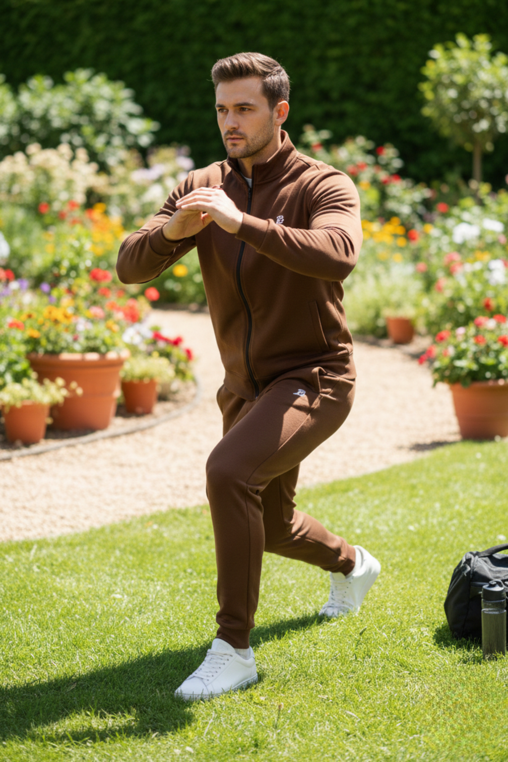 Brown Zip-Up Tracksuit