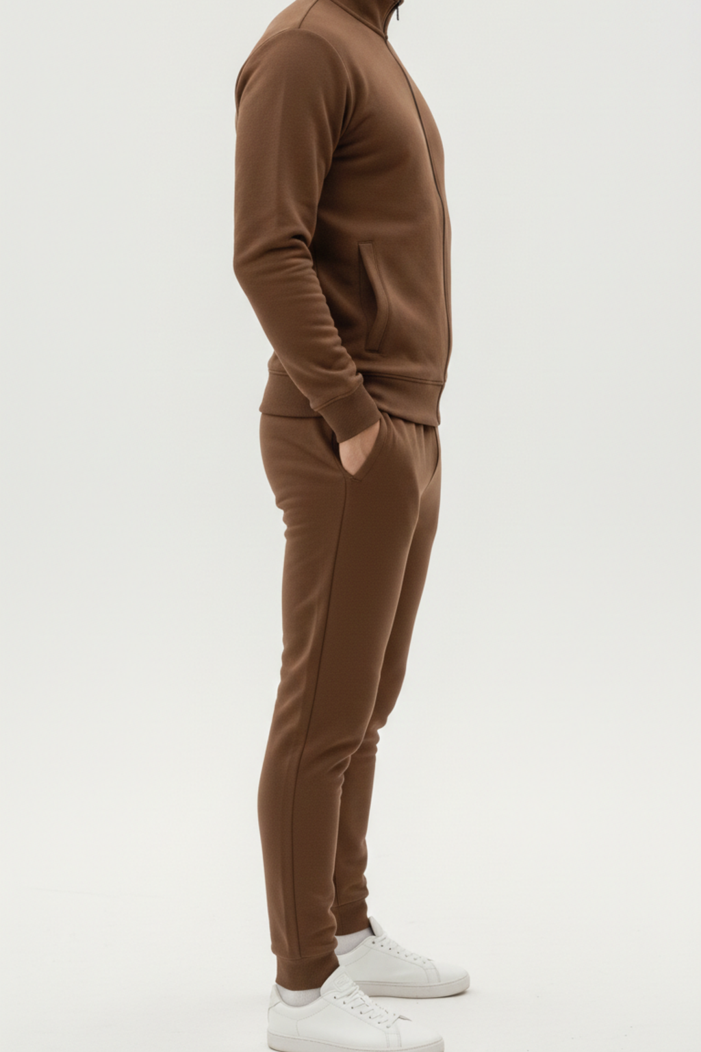 Brown Zip-Up Tracksuit