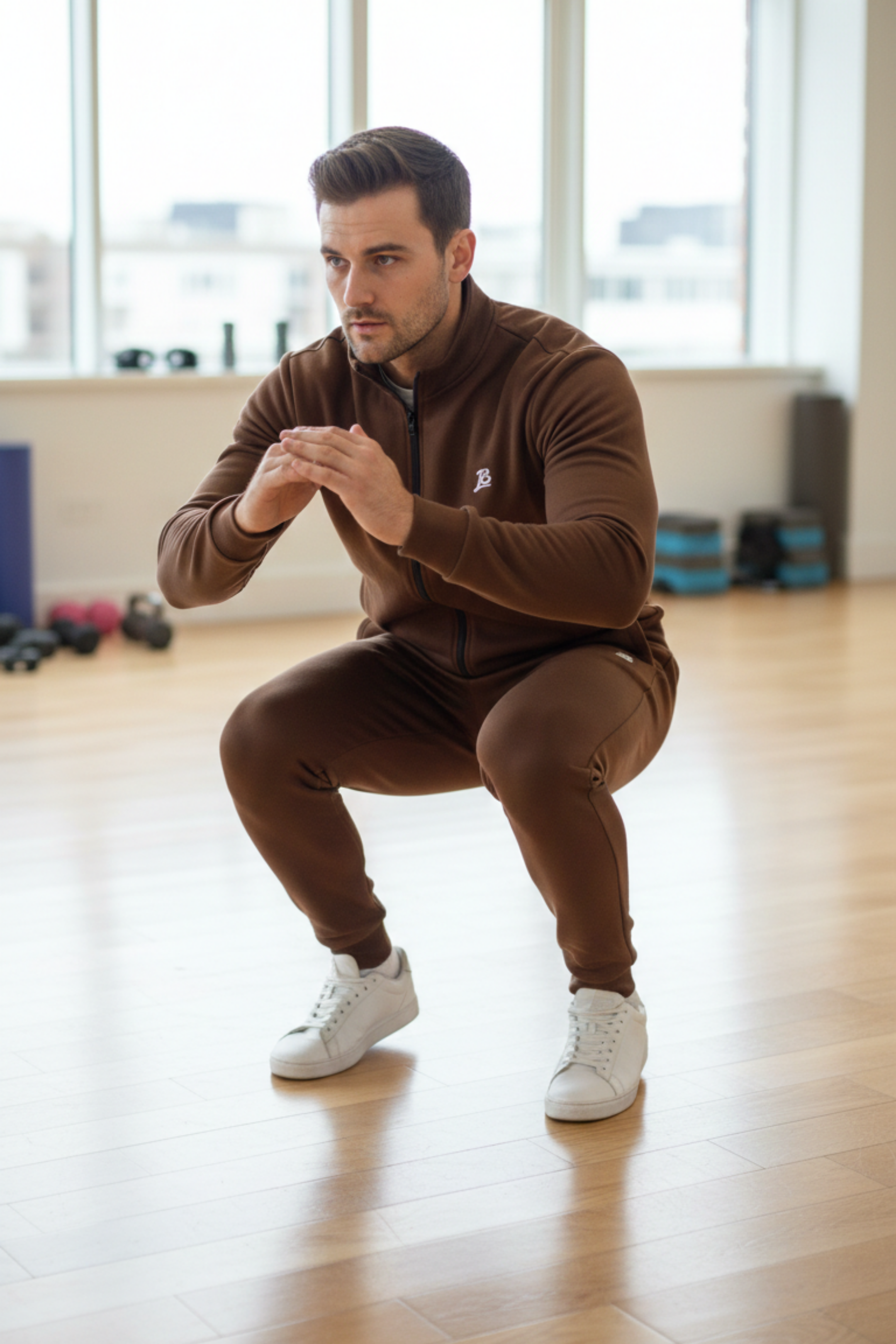 Brown Zip-Up Tracksuit