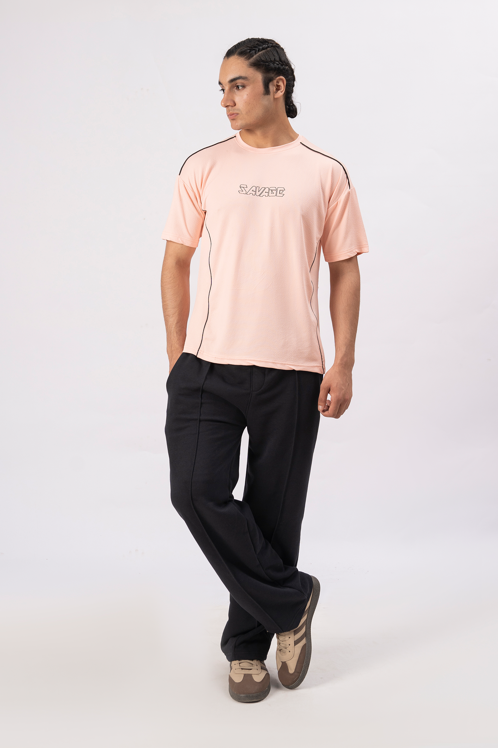 Savage Performance Mesh T-Shirt – Peach T4