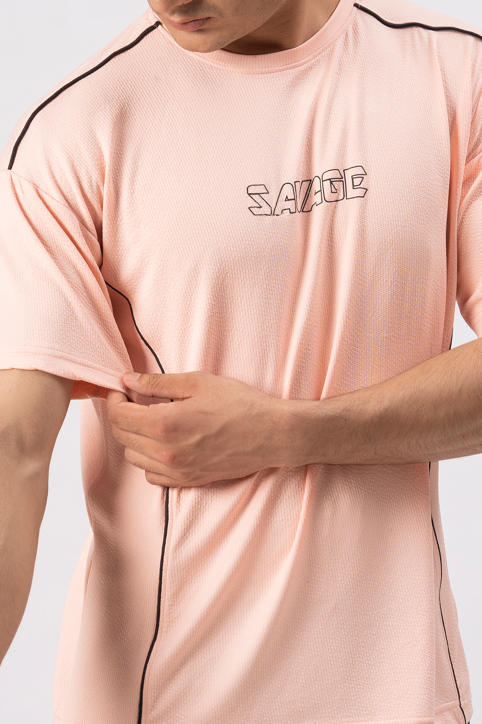 Savage Performance Mesh T-Shirt – Peach T4