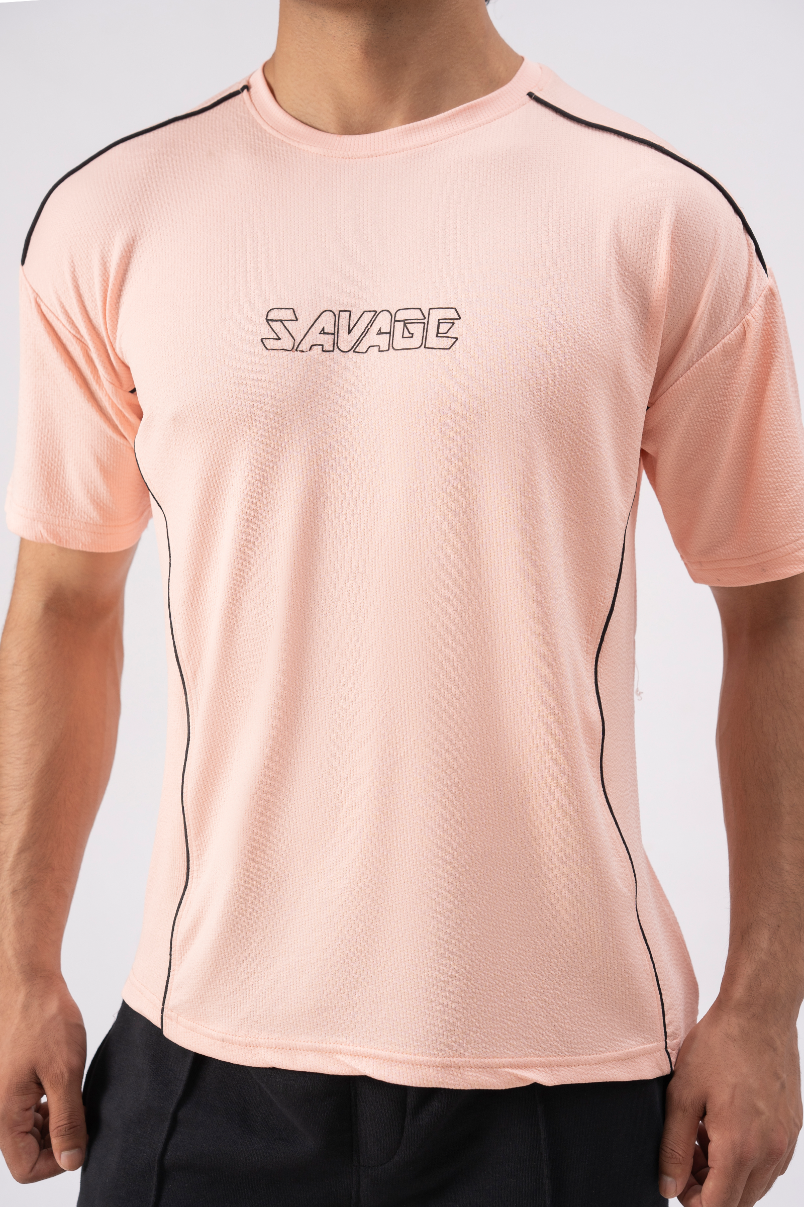 Savage Performance Mesh T-Shirt – Peach T4