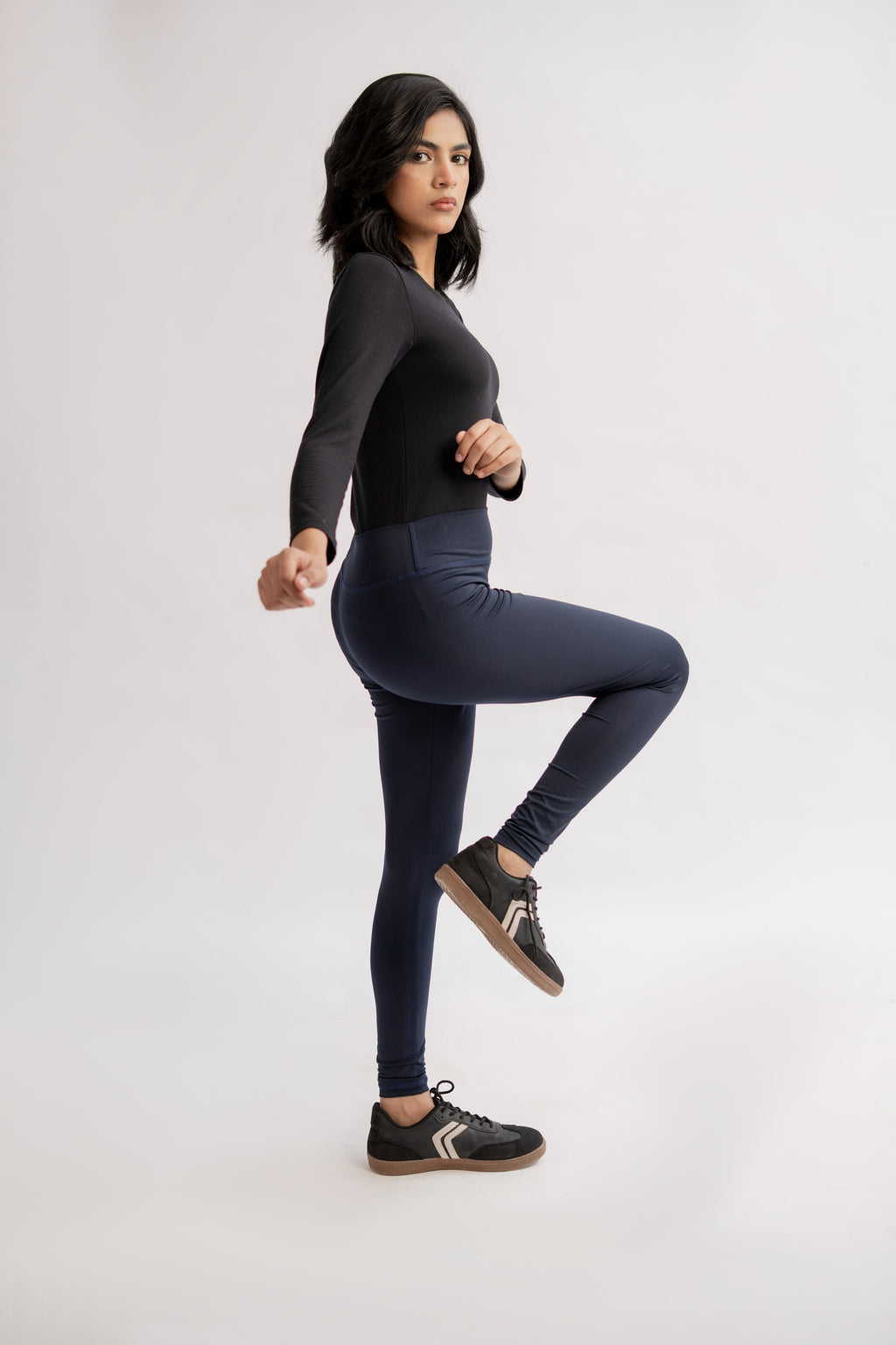 Pack of 4 Premium Slim Fit Tights + Free T-Shirt (Navy Blue, Black, Olive Green, Charcol) E8