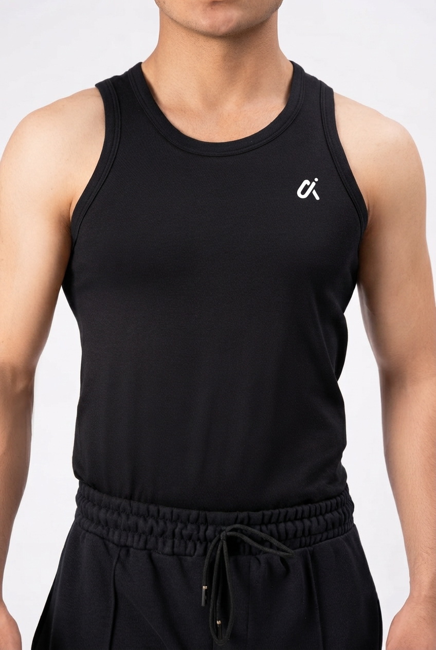 Essential Black Tank Top – A3