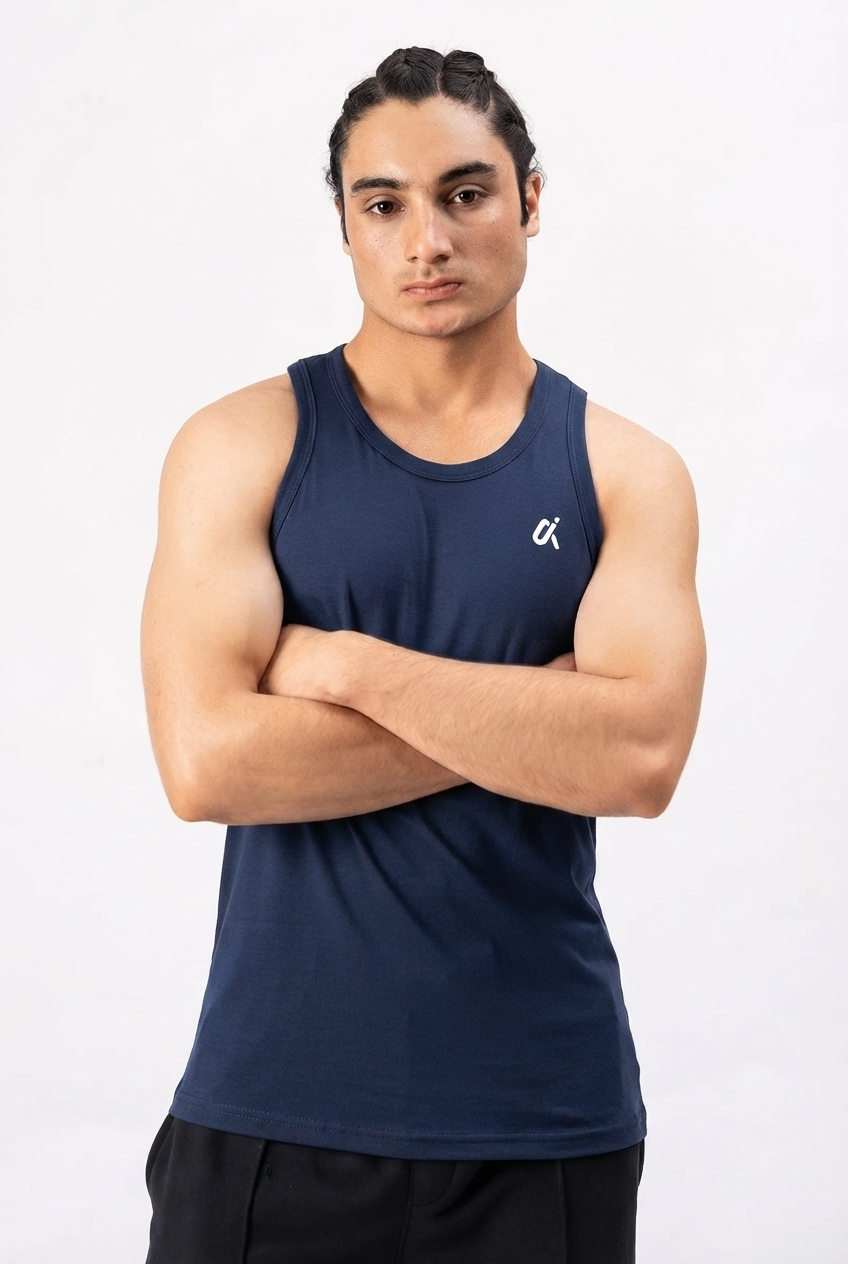 Essential Dark Blue Tank Top – A4