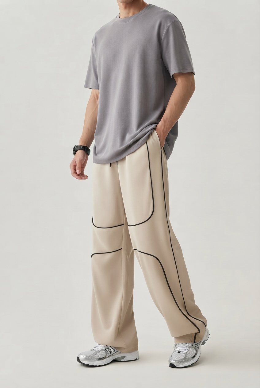 MEN's LOOSE FIT TROUSER - BEIGE D5