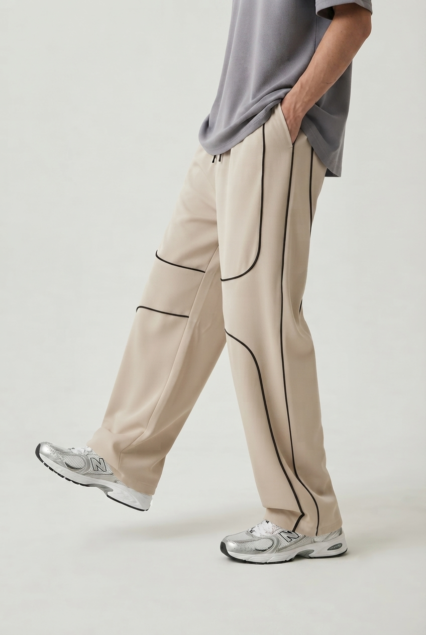 MEN's LOOSE FIT TROUSER - BEIGE D5