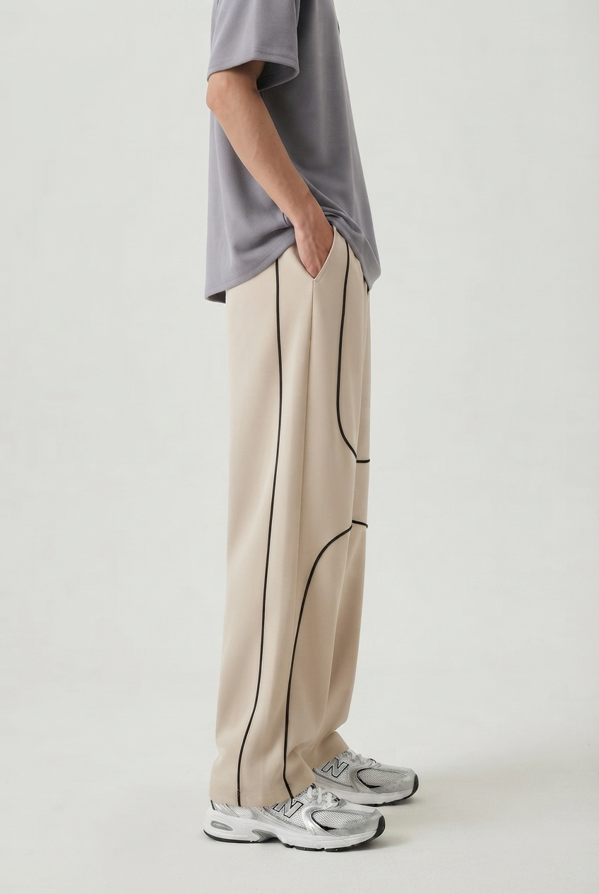 MEN's LOOSE FIT TROUSER - BEIGE D5