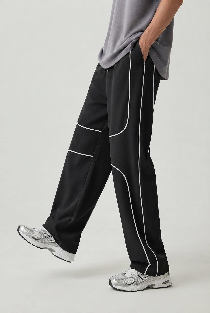 MEN's LOOSE FIT TROUSER - BLACK D6