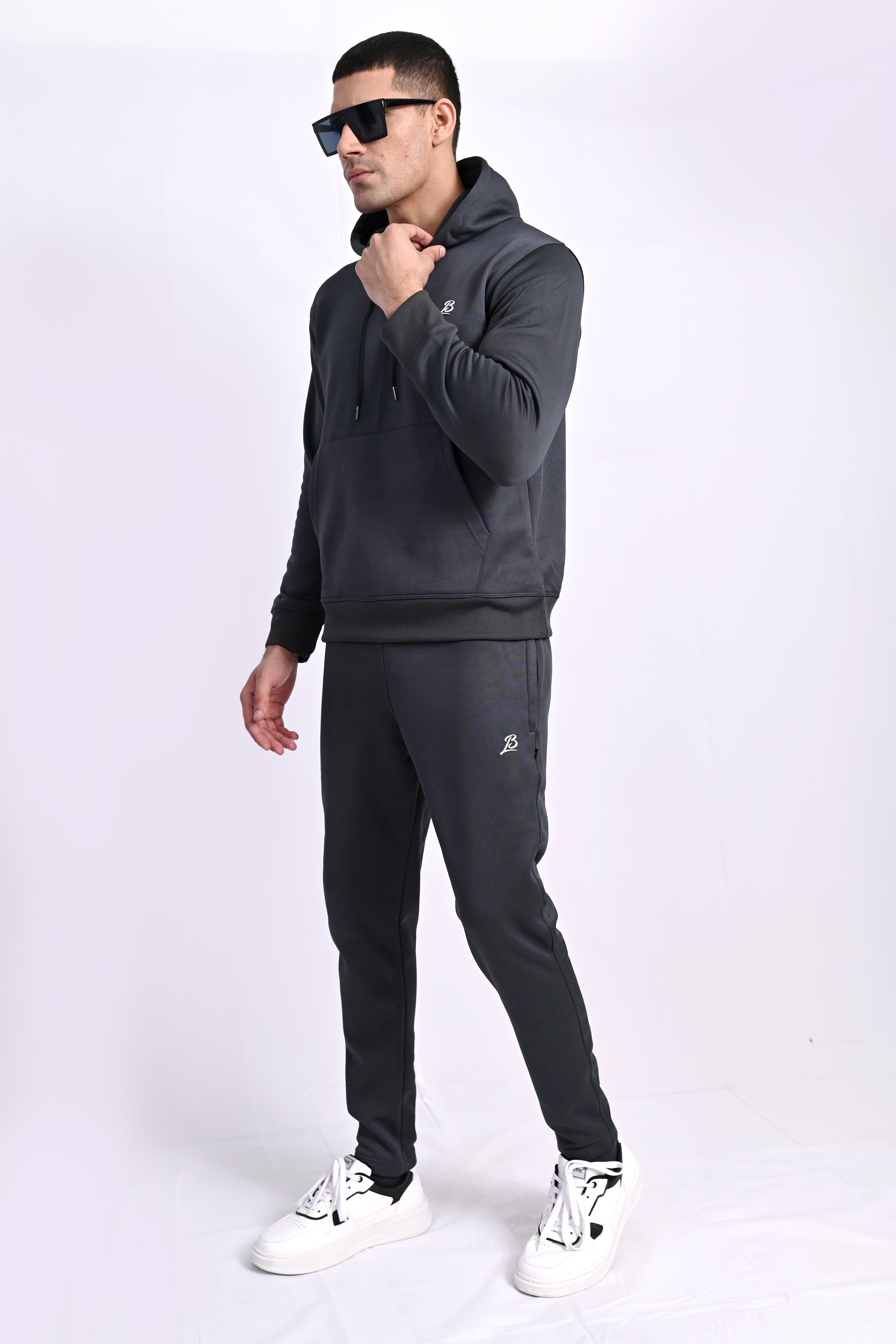 Insulated fleece hoodie and joggers set for men