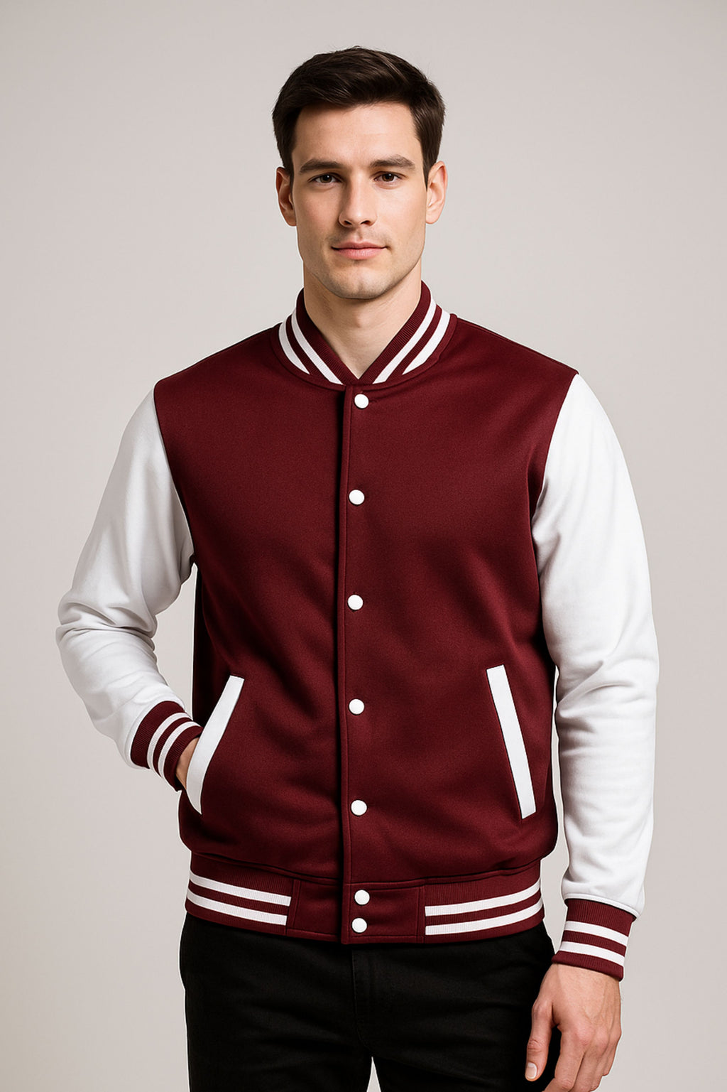 Maroon Varsity Jacket for Men