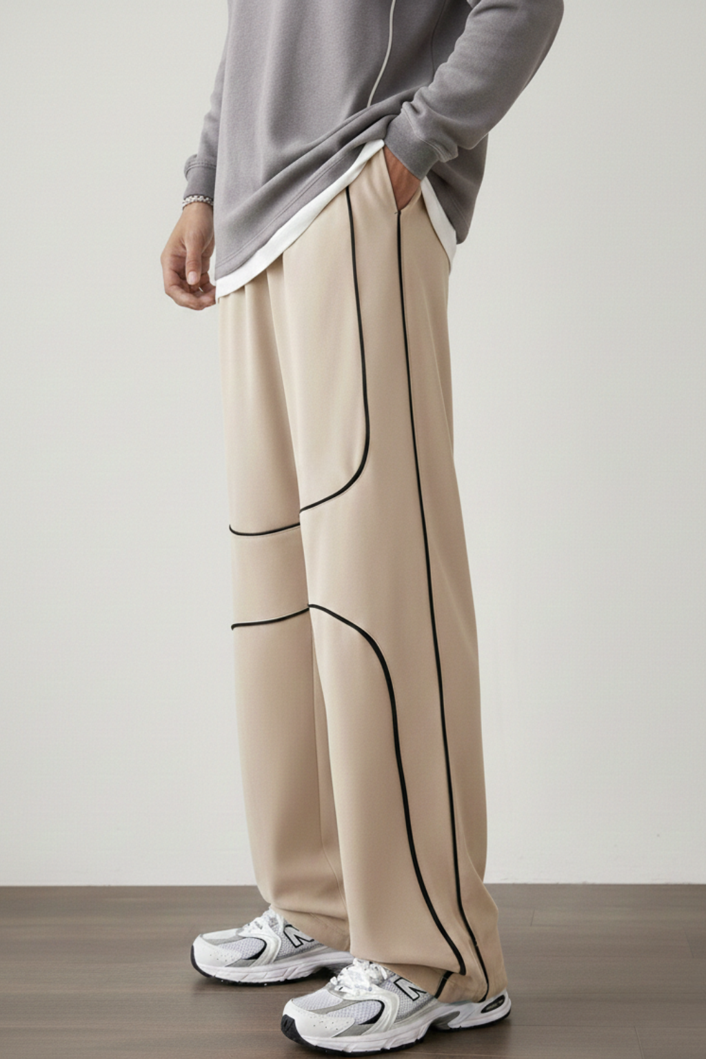 MEN's LOOSE FIT TROUSER - BEIGE D5