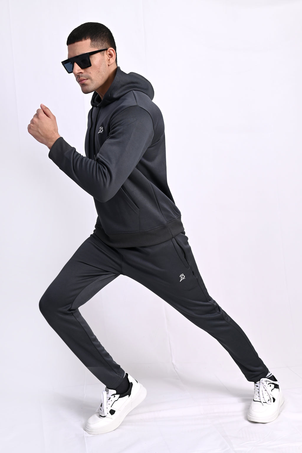 warm hoodie and joggers