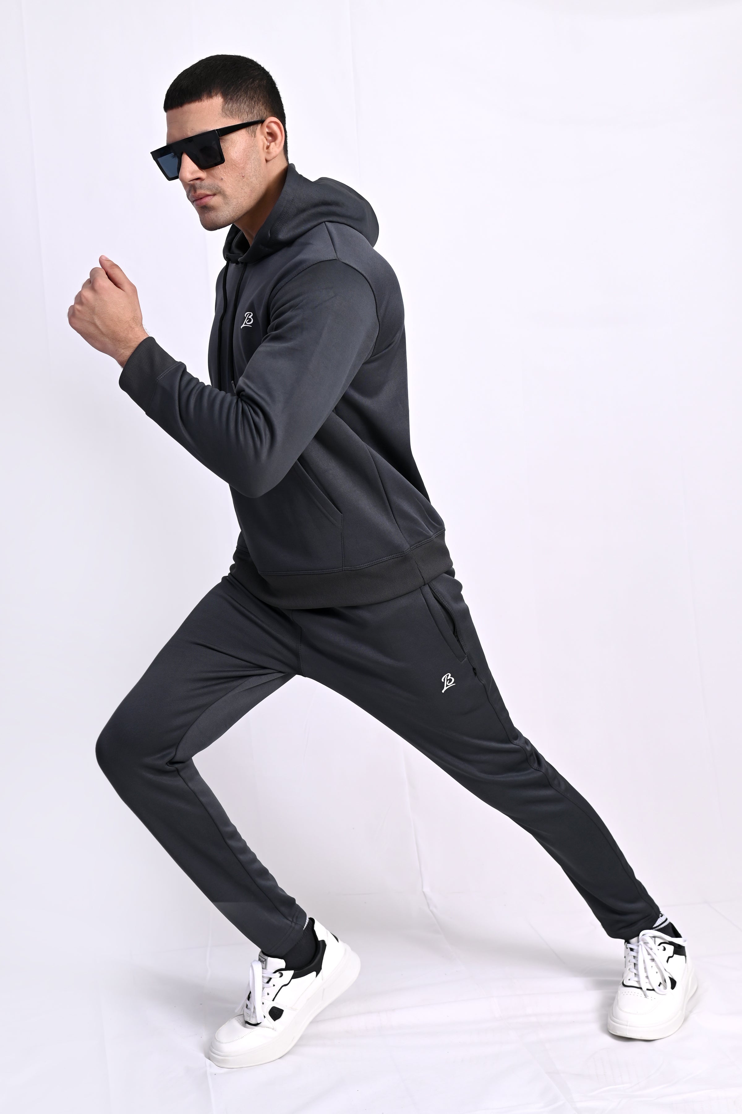 warm hoodie and joggers